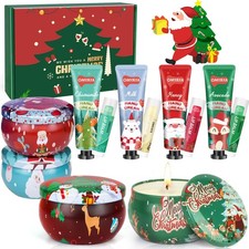 Candles Gifts for Women, 4 Christmas Scented Candles, 4 Mini Hand Cream Lotio...