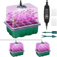 Seed Starter Tray with Grow Lights 8 LED Full Spectrum Plant Lights with