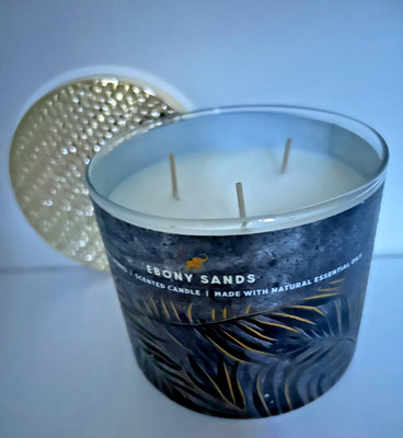 Bath Body works candle 3 wick EBONY SANDS  New