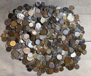 Huge 10 lbs of Damaged & Cull Foreign / World Coins & US tokens WYSIWYG Lot #242