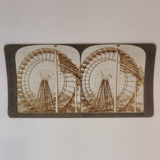 Vintage Stereoview Card - St. Louis World's Fair Ferris Wheel - Underwood 