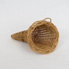 Vintage Wicker Thanksgiving Cornucopia Basket...