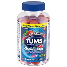 TUMS Antacid Chewy Bites 108 Ct Exp:07/27 Assorted Berries Fast Heartburn Relief