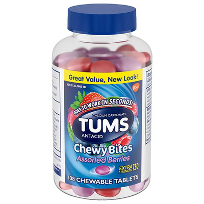 TUMS Chewy Bites 108 Count Assorted Berries Exp 08/27