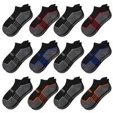 12 Pairs Boys Socks Ankle Low Cut Athletic Half Cushioned Short Socks For Kid...