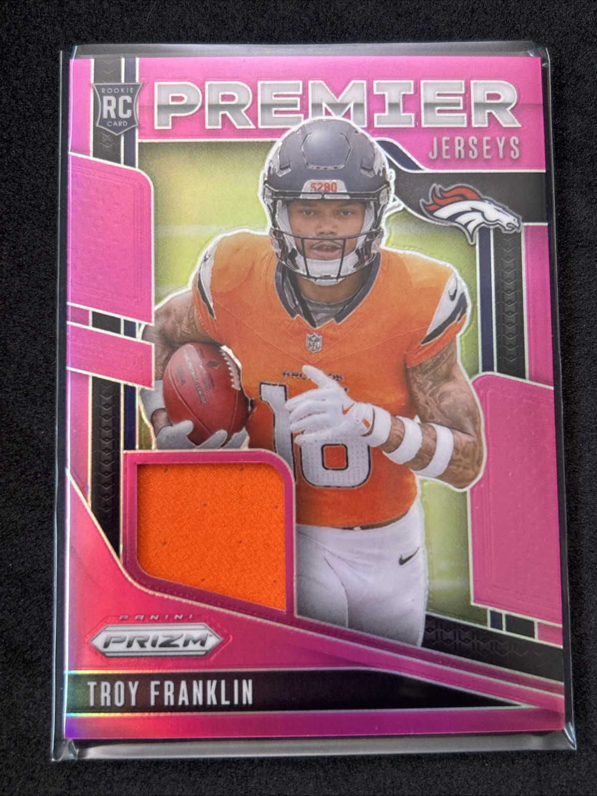 2024 Panini Prizm - Troy Franklin Premier Jerseys Pink Prizm RC #PJ-TFN Broncos