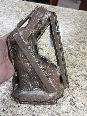 Easter Antique Chocolate Mold Rabbit Large 8.5'' Tall Made In USA, All Clips!