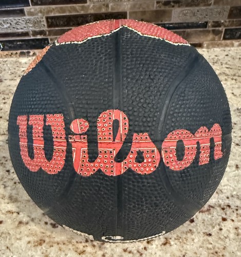 Vintage Wilson Michael Jordan Mini Basketball Chicago Bulls #23 Red/Black 90s - Picture 3 of 3