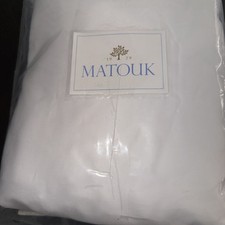 Matouk King Fitted Sheet Nocturne 600 tc White Egyptian Cotton Sateen Italy