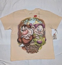 VTG Disney World Snow White  The Seven Dwarfs Grumpy  Dopey Mens XL Shirt NWT
