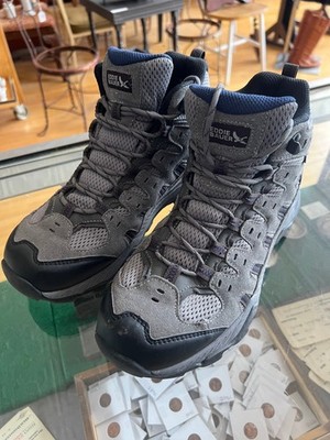 Eddie Bauer Lodge Mid Hiking Boots Grey Suede Mesh Trail Shoes Mens / Womens