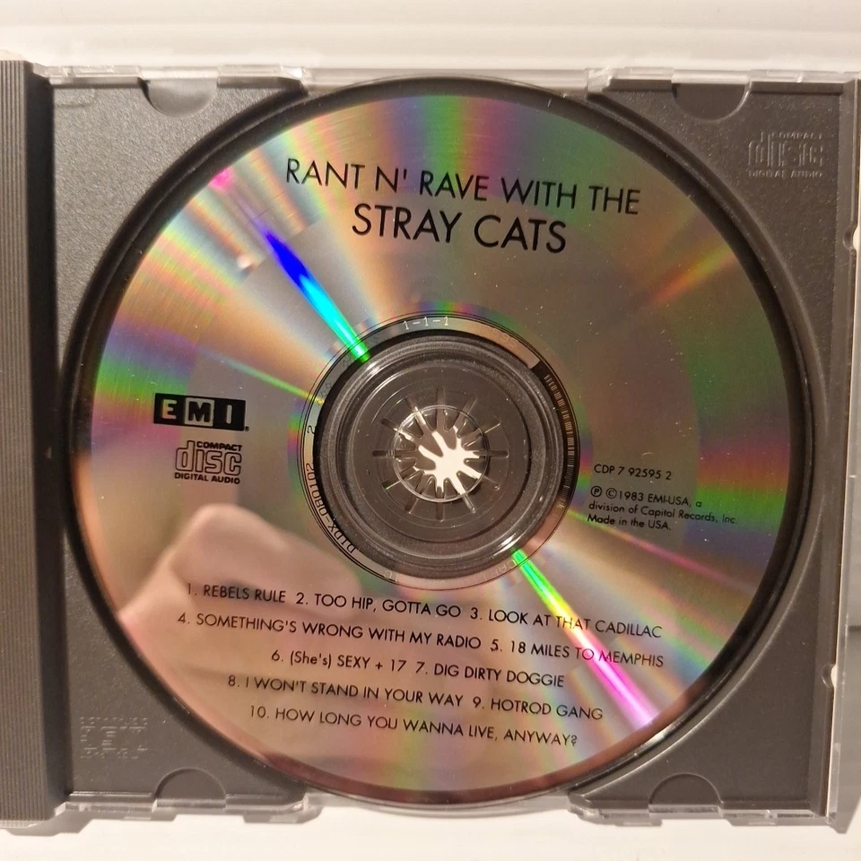 Rant N' Rave With The Stray Cats cd 1983 EMI label Brian Setzer Foto 4 de 4