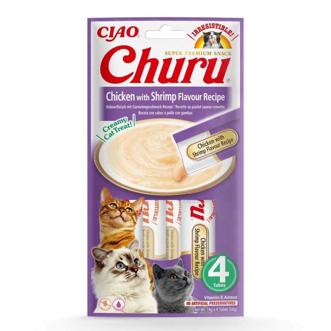 INABA Cat Churu Püree Huhn & Garnelen 4 x 14 g - Bild 2