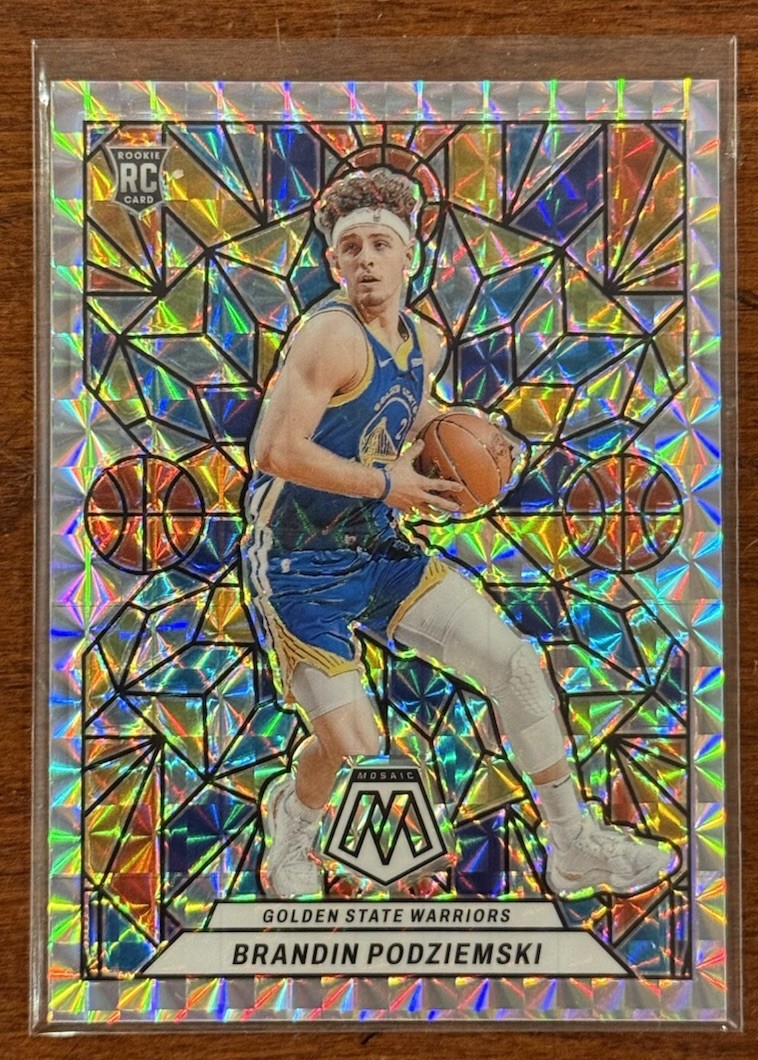 Brandin Podziemski 2023-24 Panini Mosaic Stained Glass SSP Case Hit Warriors RC