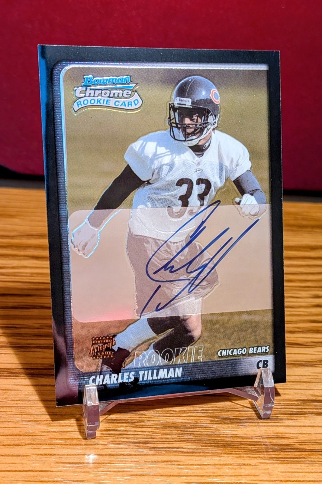 CHARLES TILLMAN 2003 BOWMAN CHROME CHICAGO BEARS AUTO AUTOGRAPH ROOKIE RC