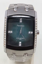 Armitron 20/4541sv Black/Silver/Green Dial Mens Watch