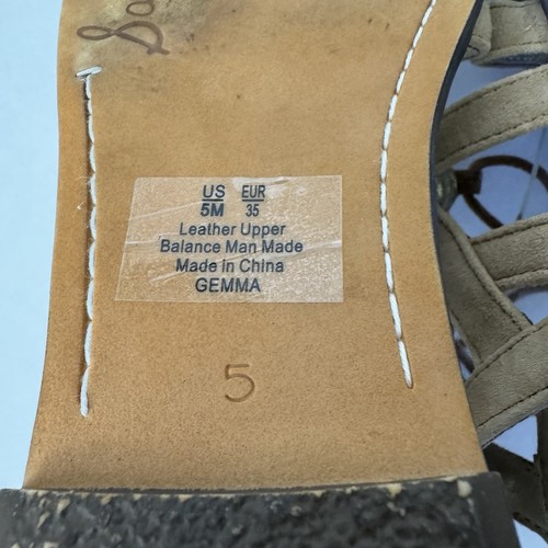 Sam Edelman Gemma Camel Suede Lace up Gladiator Sandals Women’s Size 5 - Picture 8 of 9