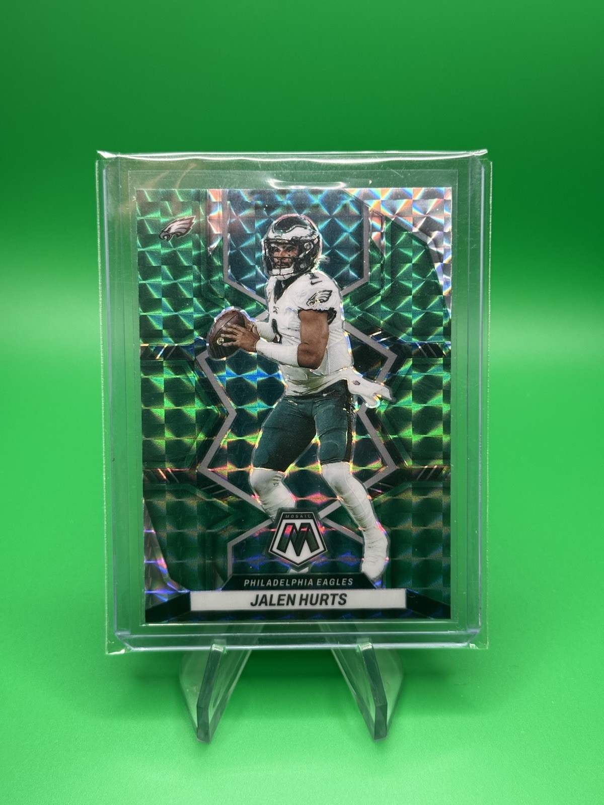 2022 Panini Mosaic Jalen Hurts #156 Green Mosaic Prizm Philadelphia Eagles