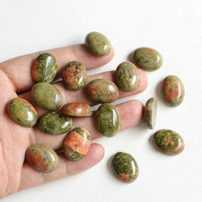20pcs Natural Unakite Stone 15x20mm Oval Cab Cabochon DIY Jewelry No Holes
