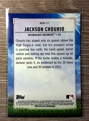 2023 Bowman - Sights on September Jackson Chourio #SOS-11 Rifrattore Mojo (RC) - Foto 2 di 2
