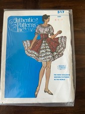 Vintage 1970s Authentic Patterns Inc 317 Square Dance Dress Sewing Pattern 6-10