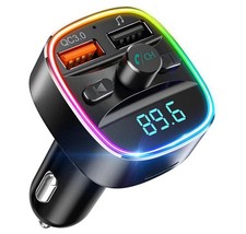 Nulaxy Bluetooth FM Transmitter Car Bluetooth Adapter with Dual USB Charger