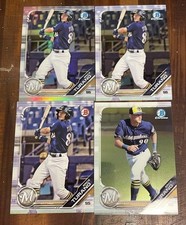 Brice Turang 2019 Bowman Chrome Refractor& Base 4 Lot Rc FREE SHIPPING