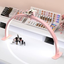 Professional Large Half Moon LED Light for Nail Desk with Holder, Foldable Ar...