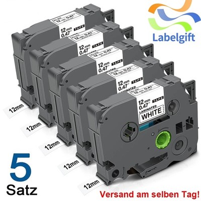 5x Schriftband TZe-231 12mm für Brother P-Touch PT-H100LB E100 H105 1000 1010