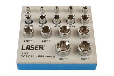 LASER 7189 Torx Plus EPR Steckschlüsselsatz 16-teilig 1/4'' 3/8'' 1/2'' Antrieb Chrom Vanadium