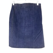 Vintage 80s Forenza Suede Leather Pencil Skirt Womens Apx Sz 26" US 2 Blue