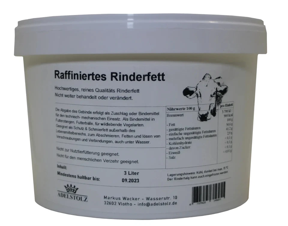 Rinderfett inkl. Futterrosinen Wildvogel Futtermittel Rindertalg mit Rosinen - Bild 4 von 4