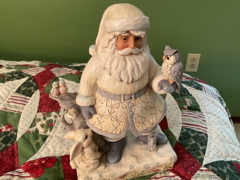 jim shore santa figure "Friends for all Seasons" white woodland collection