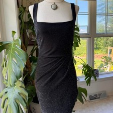 Black sparkly bodycon dress small