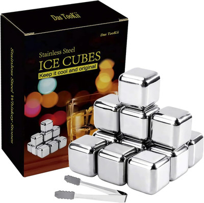 12 Pack Whiskey Stones Gift Set for Men,  Stainless Steel Ice Cubes Chilling Sto