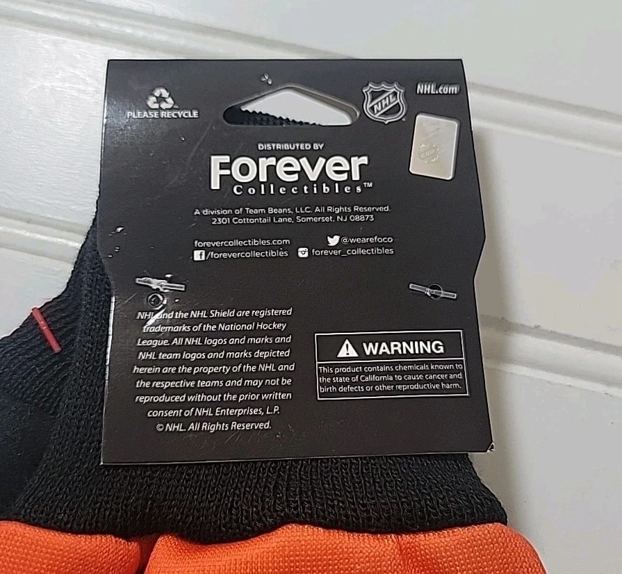 NOVAS LUVAS DE MENSAGENS DE HÓQUEI PHILADELPHIA FLYERS NHL NOVAS COM ETIQUETAS, UNISSEX TAMANHO ÚNICO - Imagem 3 de 4