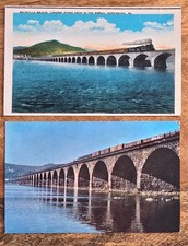 Lot of 2 Postcards of the Rockville Bridge in Harrisburg, Pennsylvania PA