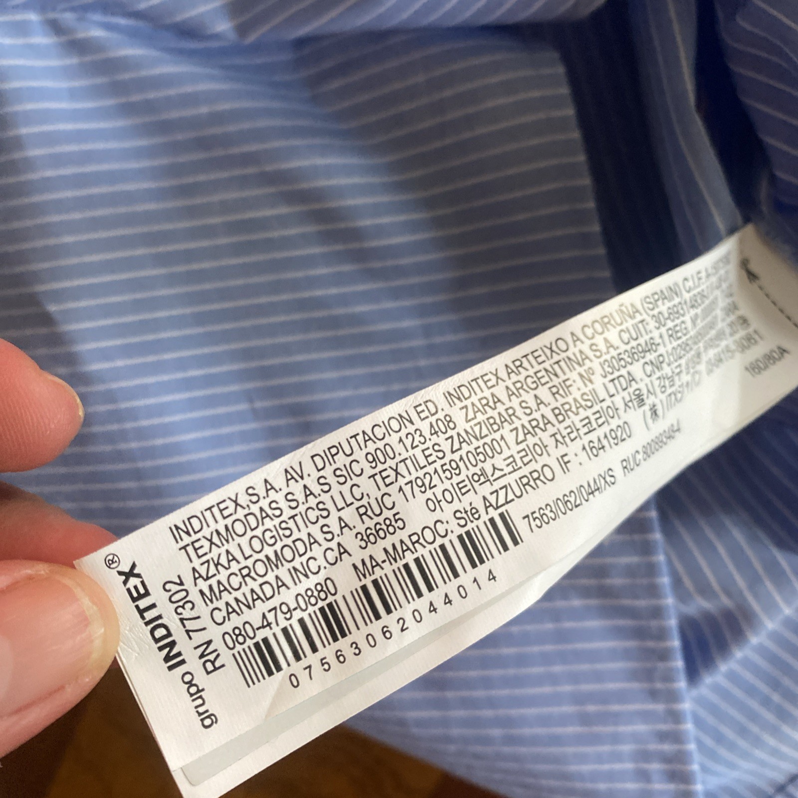 ZARA Crop Poplin Popover Shirt Button-Up Pleated Fitted Waist Pinstripe Size XS thumbnail 15