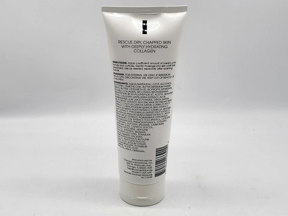 Advanced Clinicals Collagen Hand Cream 8oz Aloe Vera Shea Butter Dry Skin Relief - Image 2 of 3
