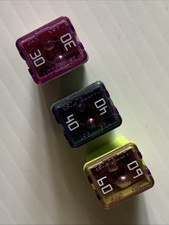 3 pc Automotive Tall/Standard Profile Box Shaped Fuse 30 40 60 New 