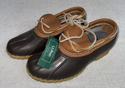NWT Men's L.L Bean Boots 7 Rubber Mocs Duck Low Leather Brown USA Women s 9