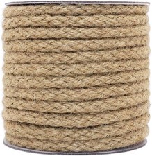 Tenn Well 8mm Jute Rope, 52 Feet Braided Cord Thick Twine Rope for Brown