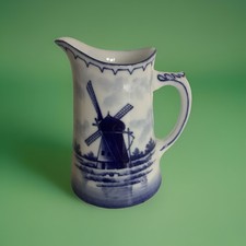 Vintage Porcelain Cream Jug, Delft, Blue White, Hand Painted