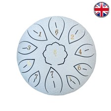 6 Inch 11 Tone Handpan Drum with Finger Covers and Carry Bag(6 Inch 11 Tone Whit