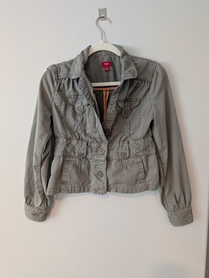 Mossimo  Women's Y2k Cargo Fitted Jacket Sz M  Pockets Button Up 