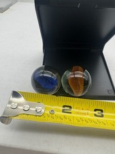 2 x VINTAGE LARGE GLASS MARBLE