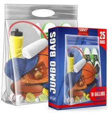 [25 Bags] Jumbo Extra Large Zipper Food Storage Bags with Handle, 10 Gallon H...