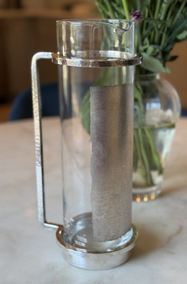 VTG Blown Glass 'Argento' Decanter/Pitcher/Martini by Paola Navone for Egizia