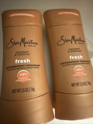 2 New Shea Moisture Fresh Antiperspirant Deodorant Coconut & Hibiscus B24-02