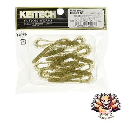 NEU KEITECH Mud Wag Mini 2,5 Zoll 309 Sahara Olive Flockenköder